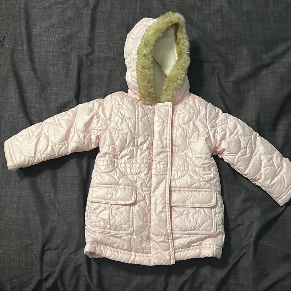 Old Navy light pink size 2T imitation fur lining.